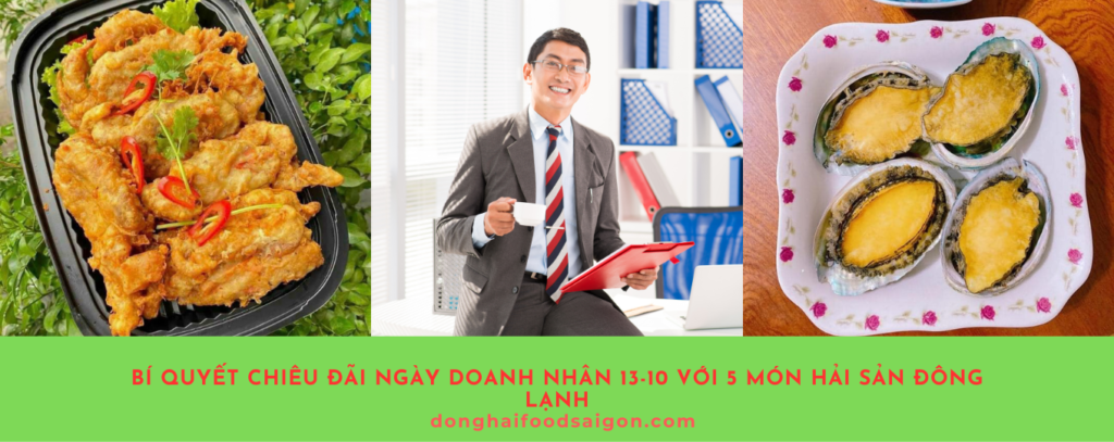 Ngày Doanh nhân 13-10 là dịp để tri ân và tạo nên những kỷ niệm đáng nhớ với những người đồng nghiệp, đối tác và bạn bè. Với các món ăn từ hải sản đông lạnh như bào ngư hấp sả, cua lột xào miến, cua nâu hấp sả, ốc bulot nướng tiêu, và gà ủ muối xé phay,