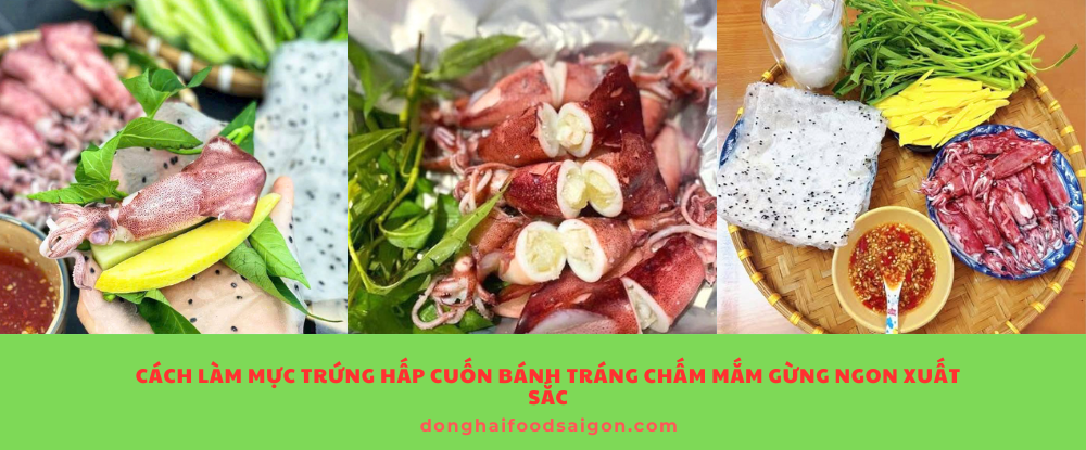Bạn đang tìm một món ngon vừa dễ làm vừa “đổi vị” cho bữa cơm gia đình? Hãy thử ngay món mực trứng hấp cuốn bánh tráng chấm mắm gừng – một món ăn dân dã nhưng đậm đà, khiến ai ăn cũng phải xuýt xoa. Mực trứng hấp chín tới, giữ trọn vị ngọt tự nhiên, kết hợp với rau sống, bắp chuối, dưa leo giòn mát, chấm cùng nước mắm gừng cay nồng... chỉ cần nghĩ đến là đã thấy thèm!