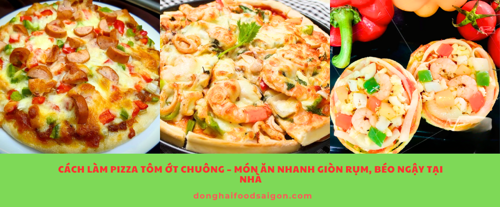 Pizza tôm ớt chuông là sự kết hợp tuyệt vời giữa vị ngọt thanh của hải sản, độ giòn từ ớt chuông và độ béo ngậy của phô mai tan chảy – tất cả hòa quyện trên lớp đế bánh giòn thơm, nóng hổi. Với cách làm cực kỳ đơn giản bằng nồi chiên không dầu, bạn có thể tự tay làm món pizza này ngay tại nhà chỉ trong 15 phút. Đổi gió cho bữa ăn cuối tuần hay chiêu đãi người thân bằng món pizza thơm lừng tự làm – tại sao không?