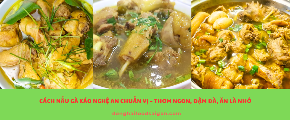 Gà xáo Nghệ An là món ăn truyền thống lâu đời, nổi bật với hương thơm đặc trưng từ hành tăm (củ nén), nghệ tươi, cùng nước dùng béo ngậy sóng sánh vàng ươm. Món này thường được ăn kèm với bánh mướt – một loại bánh ướt đặc sản Nghệ An, hoặc thay thế bằng bún tươi cũng rất hợp vị. Gà xáo không chỉ thơm ngon mà còn đậm đà bản sắc miền Trung, khiến ai từng ăn một lần cũng khó lòng quên được.